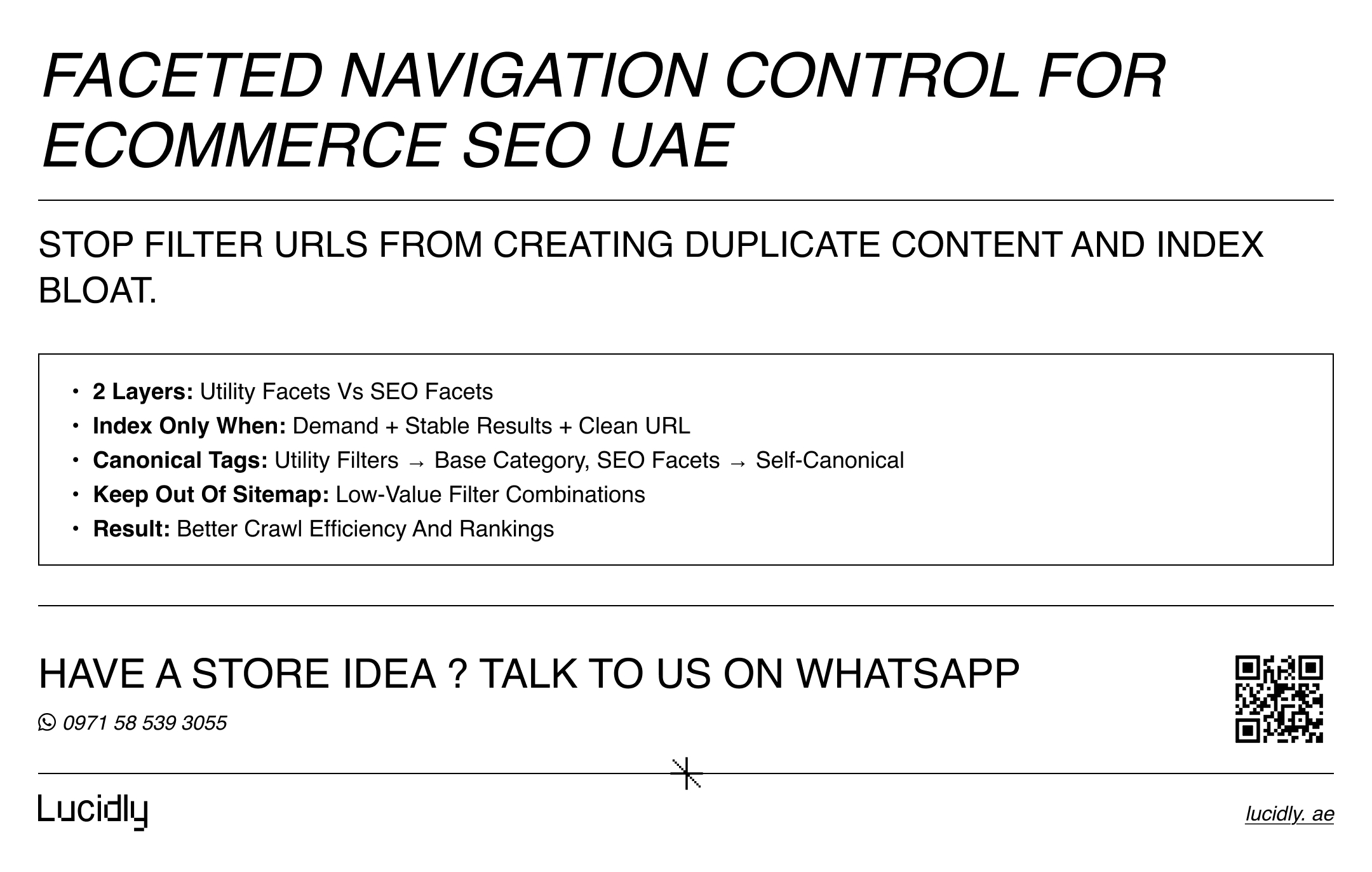ecommerce seo uae - 2 faceted navigation layers to control